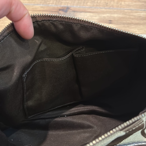 Coach Brown Signature canvas with Leather Hobo Shoulder Bag. - Picture 14 of 15